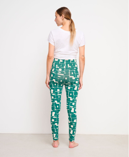 Green Organic Cotton Logo Pregnancy Leggings