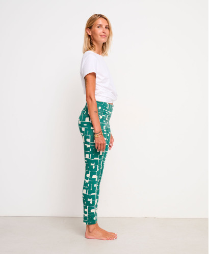 Green Organic Cotton Logo Pregnancy Leggings
