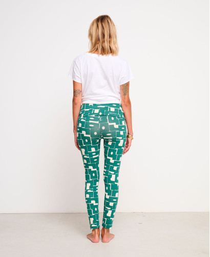 Green Organic Cotton Logo Pregnancy Leggings