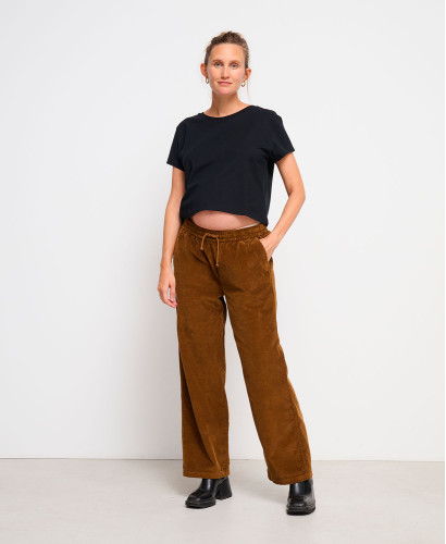 Axelle Brown Corduroy Maternity Pants