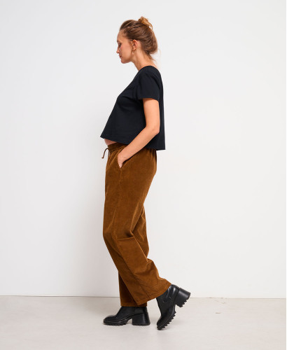 Axelle Brown Corduroy Maternity Pants