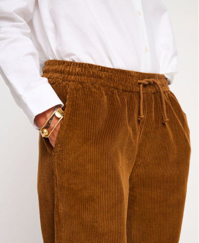Pantalon Grossesse Velours Marron Axelle