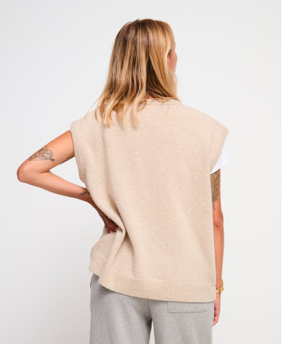 Milo ärmelloser Wollpullover Beige