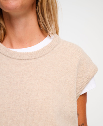 Milo ärmelloser Wollpullover in Rote | Umstandspullover -  Beige 
