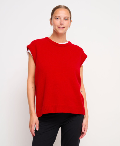 Milo ärmelloser Wollpullover Rote