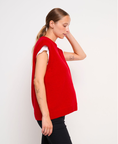 Milo ärmelloser Wollpullover Rote