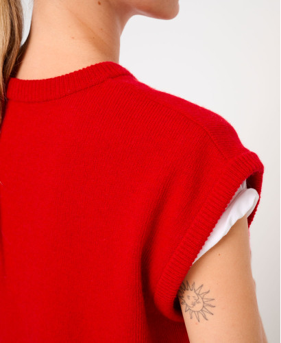 Milo ärmelloser Wollpullover Rote