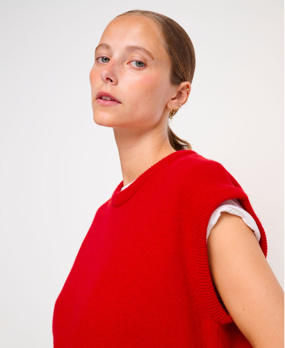 Milo ärmelloser Wollpullover Rote