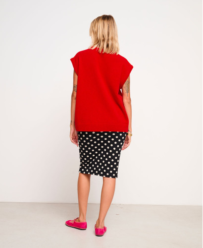 Milo ärmelloser Wollpullover Rote