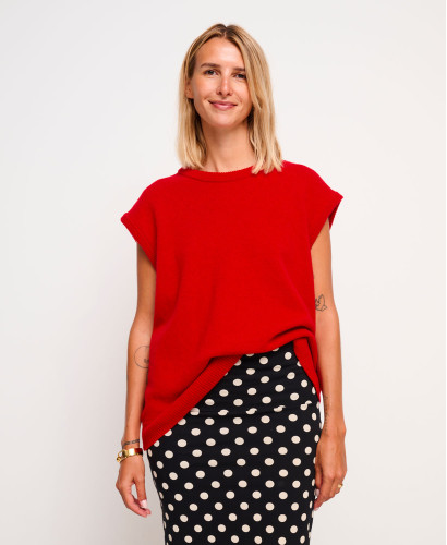 Milo ärmelloser Wollpullover Rote
