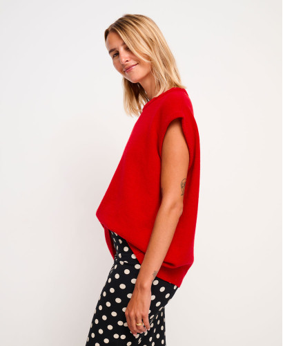 Milo ärmelloser Wollpullover Rote