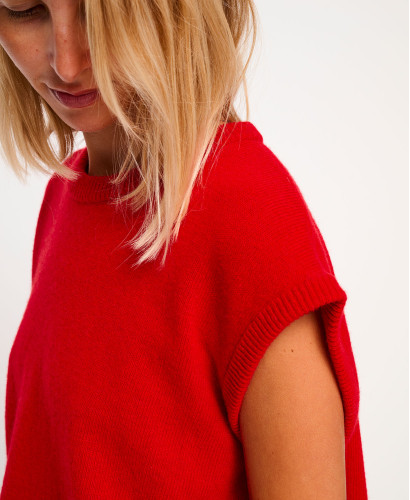 Milo ärmelloser Wollpullover Rote