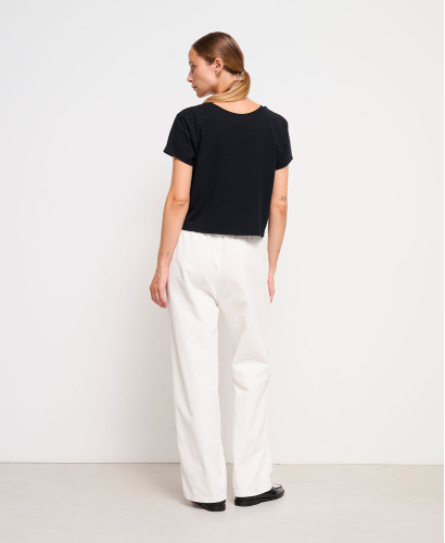 Pantalon Grossesse Velours Écru Axelle