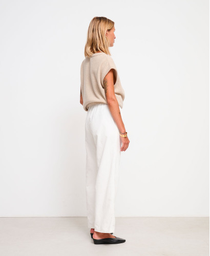 Pantalon Grossesse Velours Écru Axelle