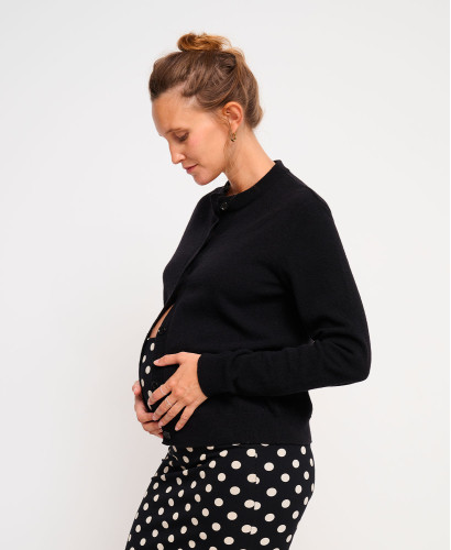 Mona Schwarze Wolljacke