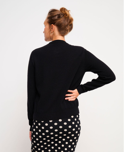 Mona Schwarze Wolljacke