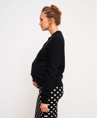 Mona Schwarze Wolljacke