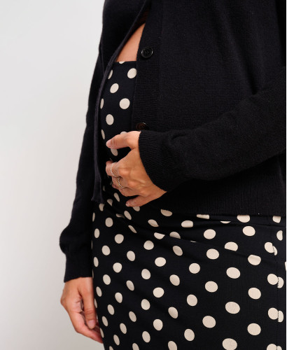 Mona Black Wool Cardigan