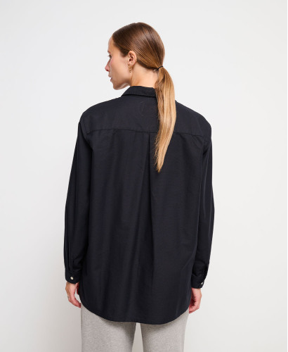 Chemise Grossesse Coton Noir Juliette