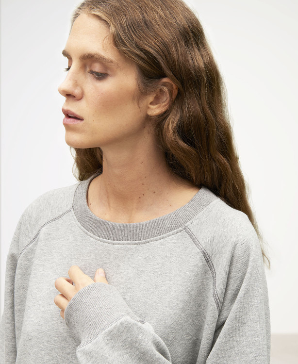 Frida Grey Cotton Pregnancy Sweatshirt