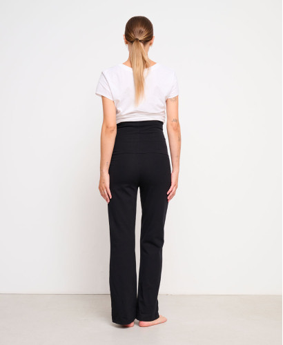 Legging Maternité Flare Noir Chaud Coton Bio
