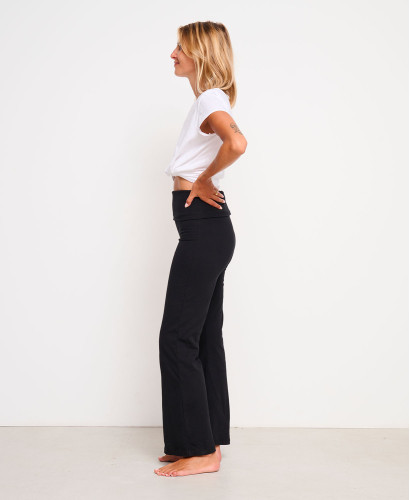 Warme schwarze Umstandsleggings Bio-Baumwolle
