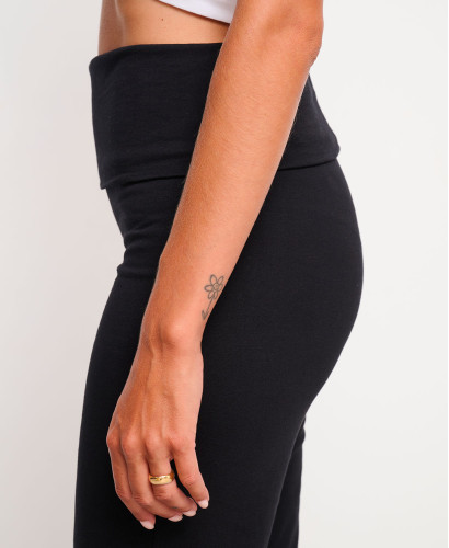 Warme schwarze Umstandsleggings Bio-Baumwolle