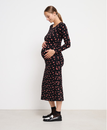 Robe Grossesse Roses Maé Coton Bio
