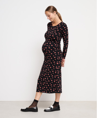 Robe Grossesse Roses Maé Coton Bio