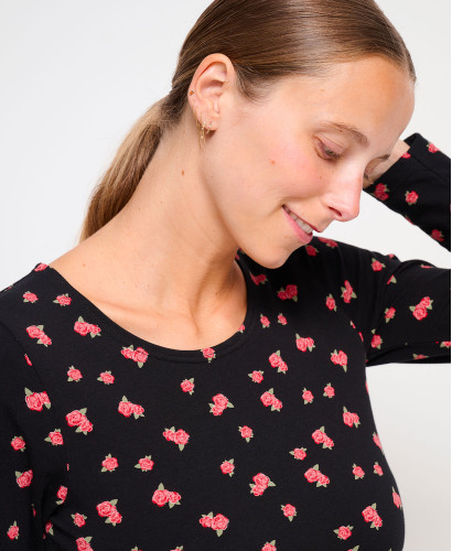 Maé Organic Cotton Roses Maternity Dress
