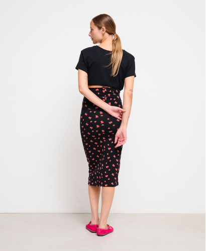Clara Black Roses Organic Cotton Maternity Skirt