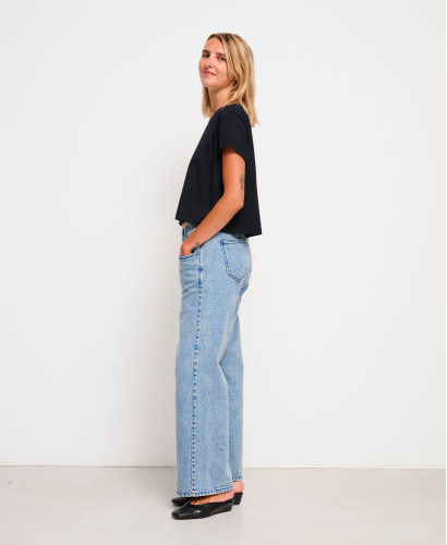 Light Blue Wide Leg Pregnancy Jeans