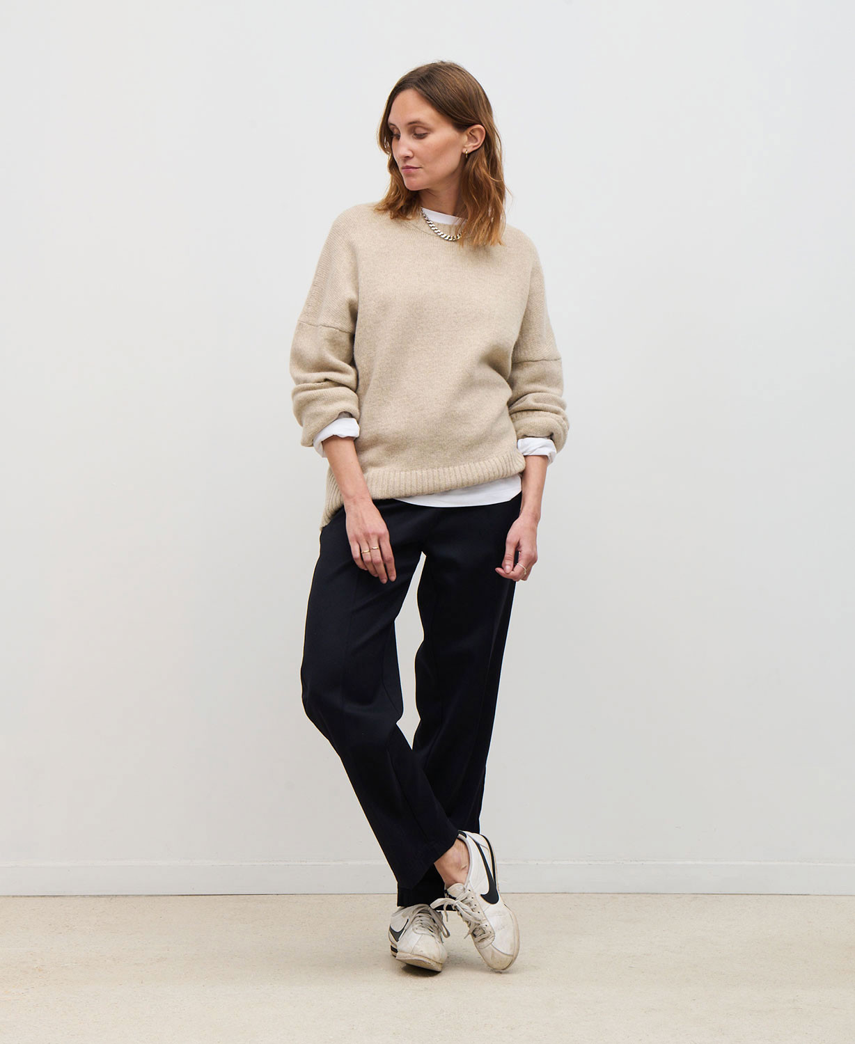 Beige Wool Sweater Paco