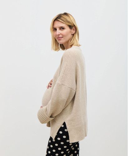 Beige Wool Sweater Paco