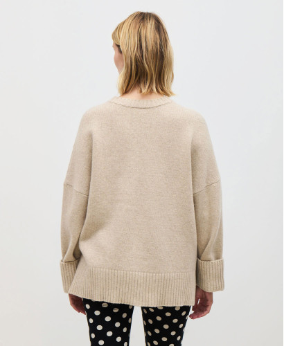 Beiger Wollpullover Paco