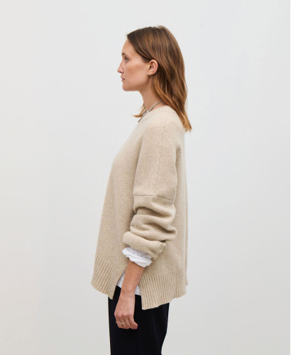Beiger Wollpullover Paco