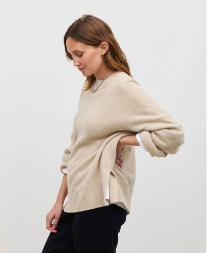 Beiger Wollpullover Paco