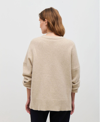 Beiger Wollpullover Paco