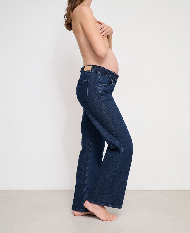 Schwangerschaftsjeans Wide Leg Raw Denim