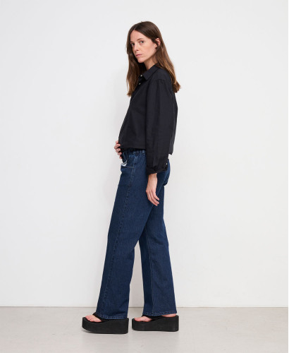Raw Blue Wide Leg Pregnancy Jeans