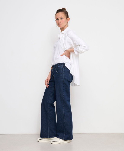 Raw Blue Wide Leg Pregnancy Jeans