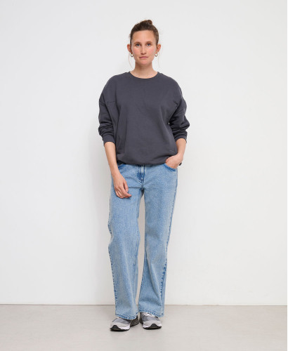 Sweat Zippé Allaitement Molleton Gris Anthracite Alphonse