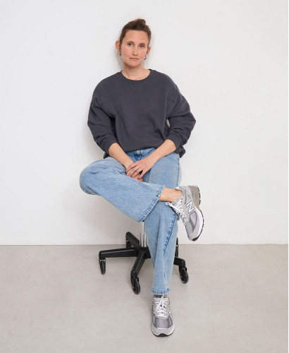 Alphonse Still-Sweatshirt Mit Reißverschluss Anthrazit