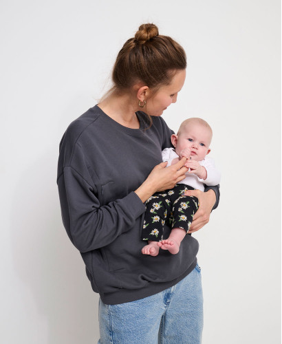 Alphonse Grey Anthracite Breastfeeding Zip Sweatshirt