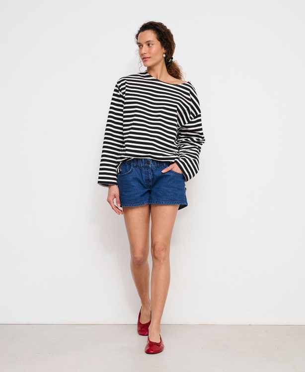 Mittelblaue Umstands-Jeans-Shorts