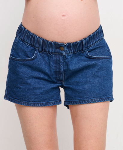 Short Grossesse Denim Bleu Medium