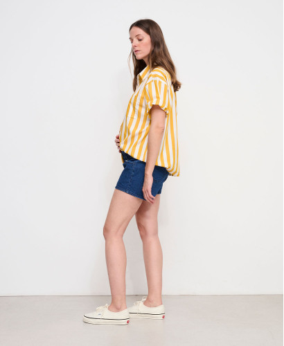 Medium Blue Maternity Denim Shorts