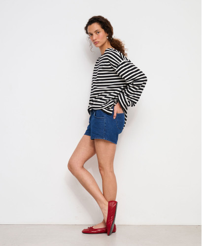 Medium Blue Maternity Denim Shorts