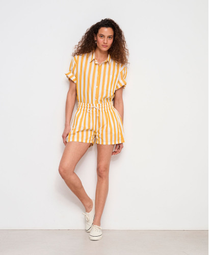 Martha Striped Cotton Maternity Shirt