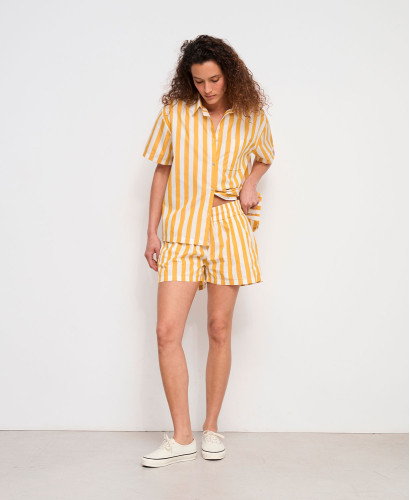 Martha Striped Cotton Maternity Shirt